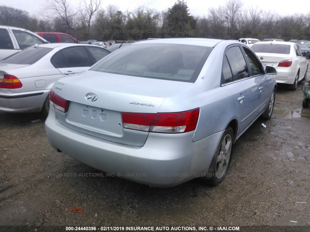 5NPEU46F67H183270 - 2007 HYUNDAI SONATA SE/LIMITED Light Blue photo 4