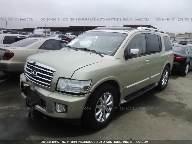 5N3AA08DX9N903512 - 2009 INFINITI QX56 GOLD photo 2