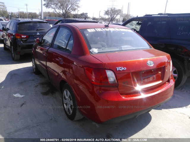 KNADH4A38B6940859 - 2011 KIA RIO LX/SX RED photo 3