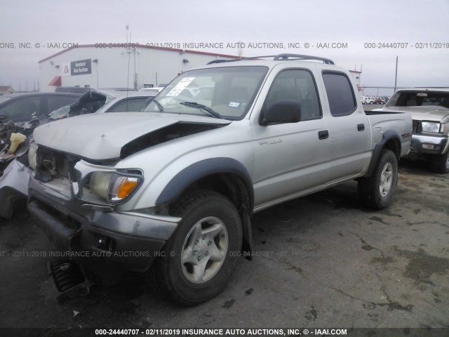 5TEHN72N44Z400428 - 2004 TOYOTA TACOMA DOUBLE CAB 银色 照片 2