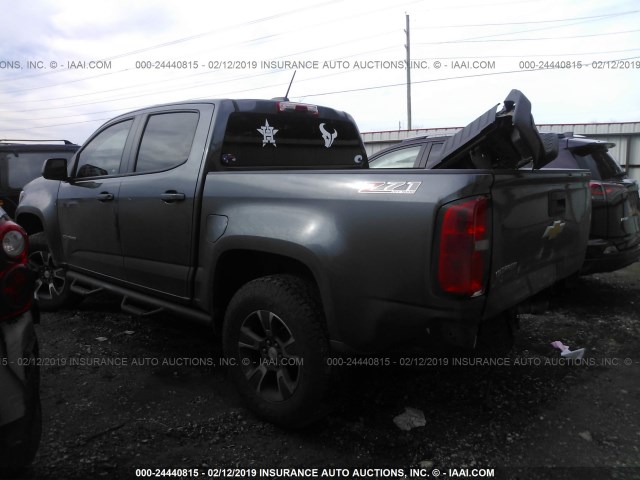 1GCGTCE38F1235968 - 2015 CHEVROLET COLORADO Z71 GRAY photo 3