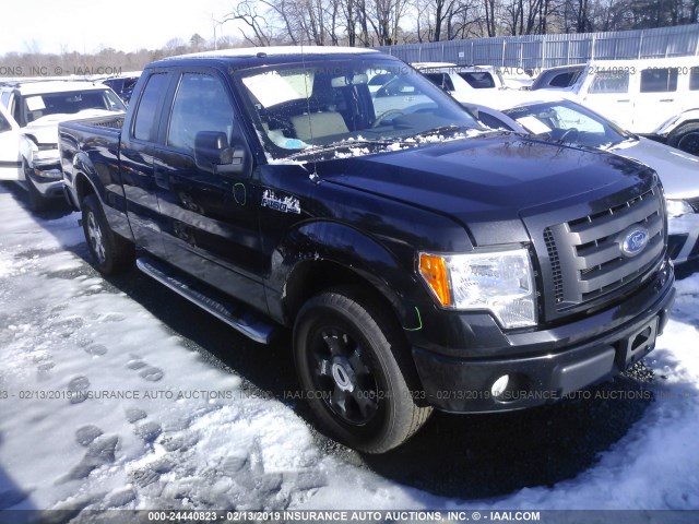 1FTEX1E80AFD08144 - 2010 FORD F150 SUPER CAB BLACK photo 1