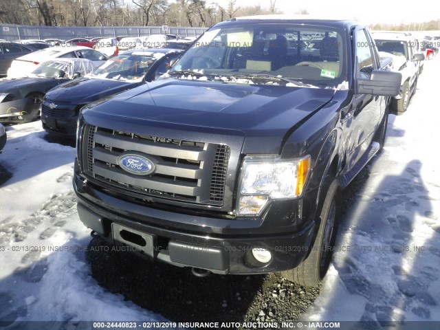 1FTEX1E80AFD08144 - 2010 FORD F150 SUPER CAB BLACK photo 2