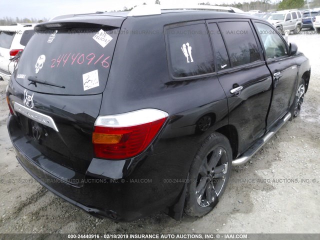 5TDYK3EH9AS009257 - 2010 TOYOTA HIGHLANDER LIMITED BLACK photo 4