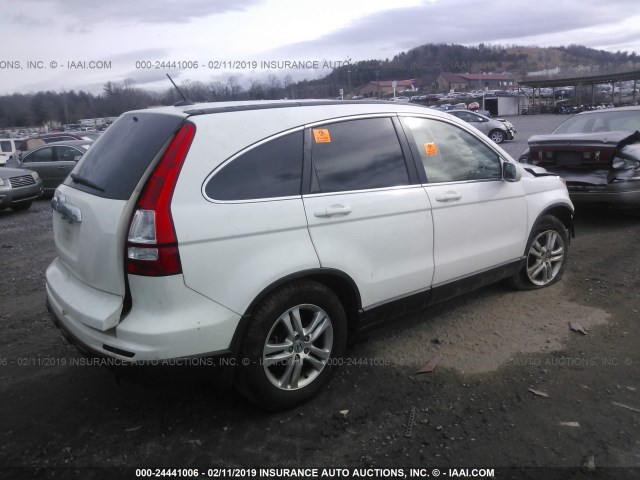 5J6RE3H75BL011535 - 2011 HONDA CR-V EXL WHITE photo 4