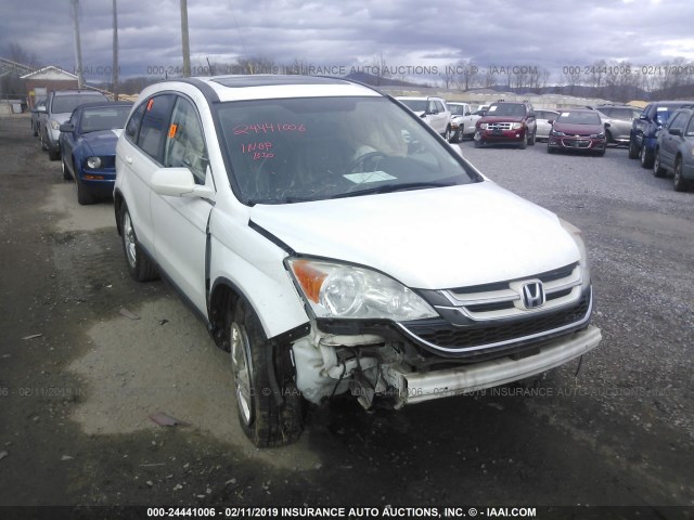 5J6RE3H75BL011535 - 2011 HONDA CR-V EXL WHITE photo 6