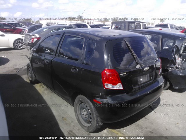 KL1TD66697B695648 - 2007 CHEVROLET AVEO LS BLACK photo 3