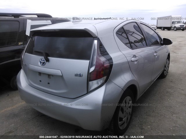 JTDKDTB37F1578489 - 2015 TOYOTA PRIUS C SILVER photo 4