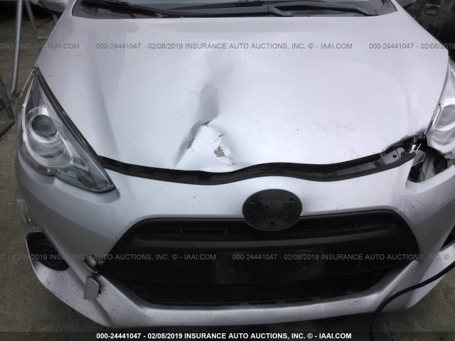 JTDKDTB37F1578489 - 2015 TOYOTA PRIUS C SILVER photo 6