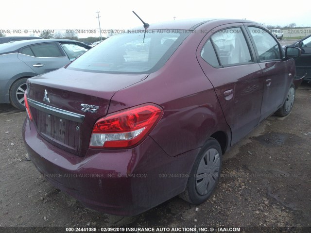 ML32F3FJ6JHF02707 - 2018 MITSUBISHI MIRAGE G4 ES Каштановый фото 4