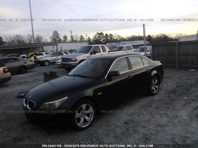 WBANE53597CW67392 - 2007 BMW 525 I BLACK photo 2