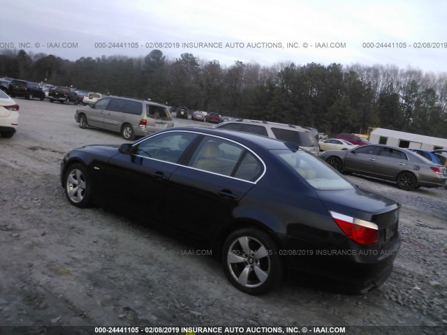 WBANE53597CW67392 - 2007 BMW 525 I BLACK photo 3