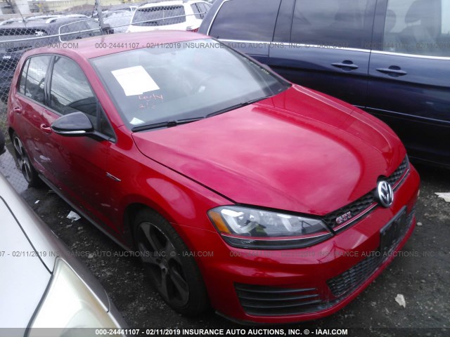 3VW447AU3HM002217 - 2017 VOLKSWAGEN GTI S/SE/AUTOBAHN RED photo 1