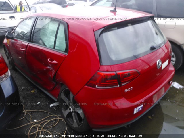 3VW447AU3HM002217 - 2017 VOLKSWAGEN GTI S/SE/AUTOBAHN RED photo 3