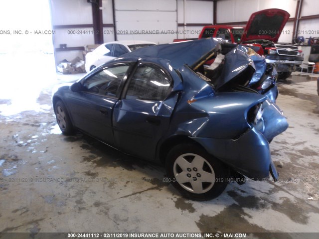 1B3ES26C43D229437 - 2003 DODGE NEON SE BLUE photo 3