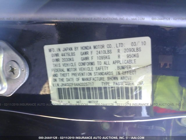 JH4CU2F64AC025717 - 2010 ACURA TSX Qara foto 9