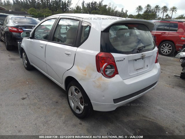 KL1TG6DE2BB142947 - 2011 CHEVROLET AVEO LT WHITE photo 3