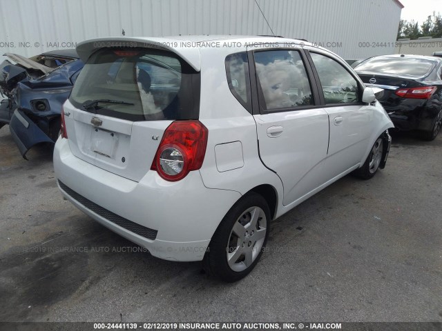 KL1TG6DE2BB142947 - 2011 CHEVROLET AVEO LT WHITE photo 4