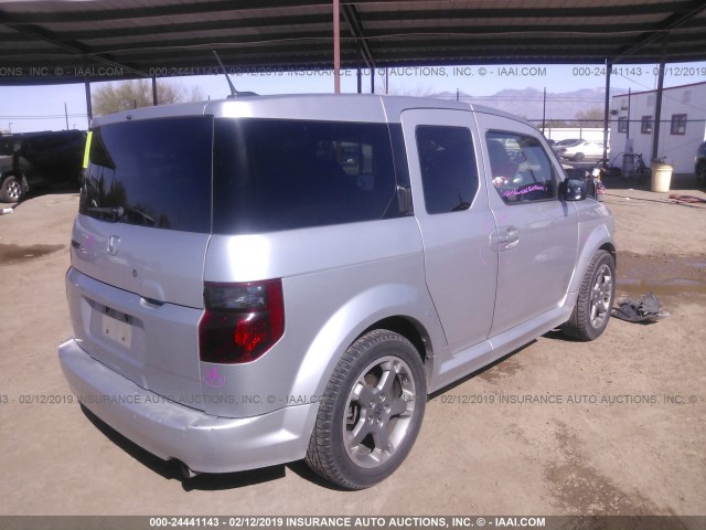 5J6YH18917L005473 - 2007 HONDA ELEMENT SC SILVER photo 4