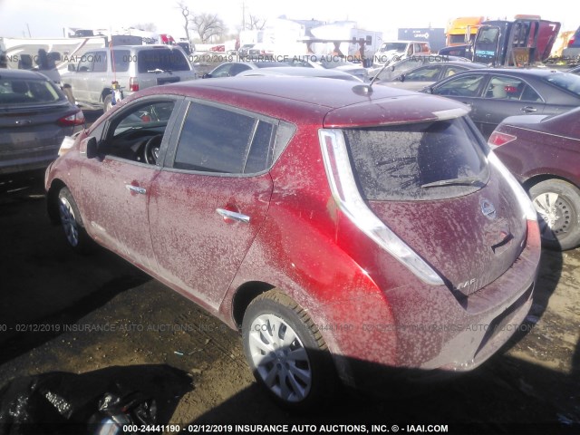 1N4AZ0CP8DC419498 - 2013 NISSAN LEAF S/SV/SL RED photo 3