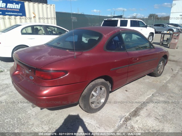 3FAKP1139WR247468 - 1998 FORD ESCORT ZX2/SPORT RED photo 4