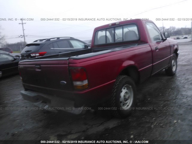 1FTCR10A3PUD23477 - 1993 FORD RANGER RED photo 4