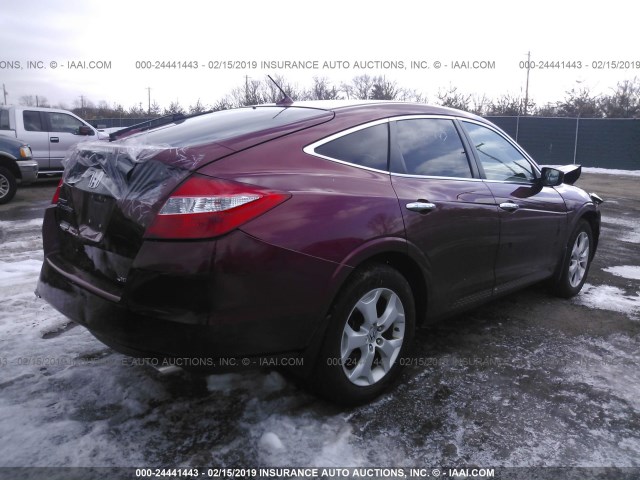 5J6TF2H5XAL014604 - 2010 HONDA ACCORD CROSSTOUR EXL MAROON photo 4