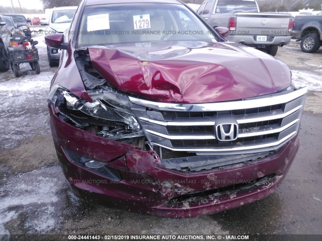 5J6TF2H5XAL014604 - 2010 HONDA ACCORD CROSSTOUR EXL MAROON photo 6