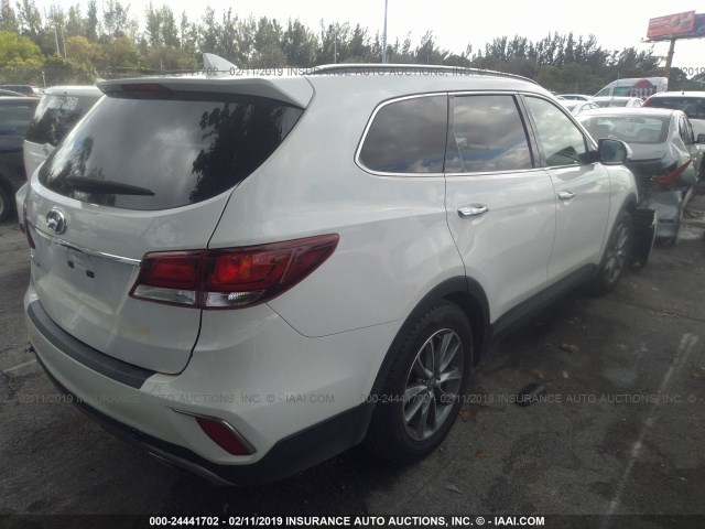 KM8SM4HF6HU238805 - 2017 HYUNDAI SANTA FE SE WHITE photo 4