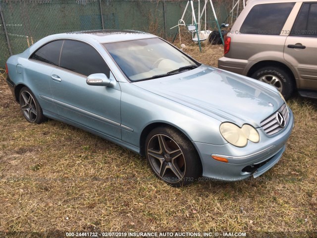 WDBTJ65J83F045637 - 2003 MERCEDES-BENZ CLK 320C Light Blue photo 1