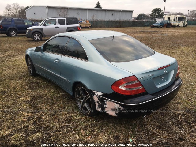 WDBTJ65J83F045637 - 2003 MERCEDES-BENZ CLK 320C Light Blue photo 3