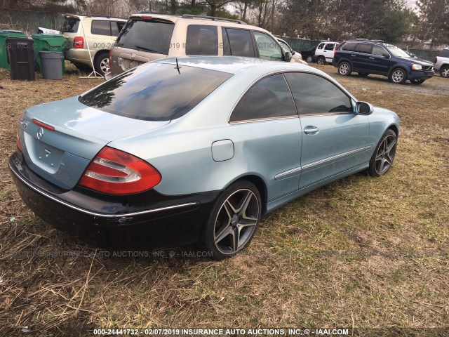 WDBTJ65J83F045637 - 2003 MERCEDES-BENZ CLK 320C Light Blue photo 4