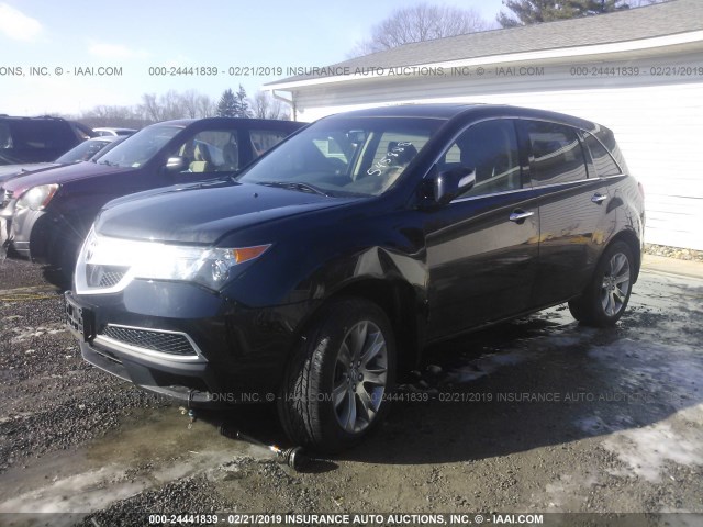 2HNYD2H56BH545888 - 2011 ACURA MDX ADVANCE BLACK photo 2