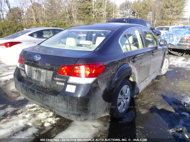 4S3BMBA66B3239808 - 2011 SUBARU LEGACY 2.5I BLACK photo 4