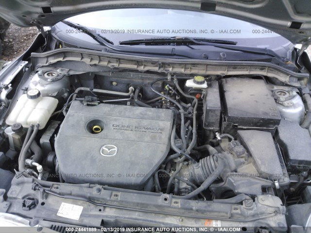 JM1BL1SF6A1330552 - 2010 MAZDA 3 I GRAY photo 10