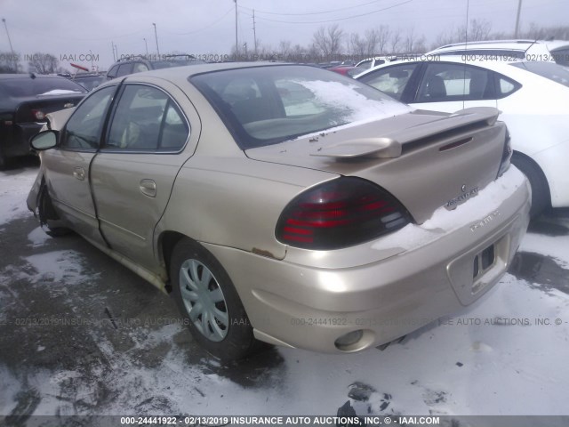 1G2NE52E55M123312 - 2005 PONTIAC GRAND AM SE GOLD photo 3