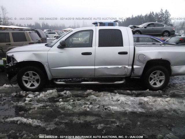 1D7HW48N78S544476 - 2008 DODGE DAKOTA QUAD SLT SILVER photo 6