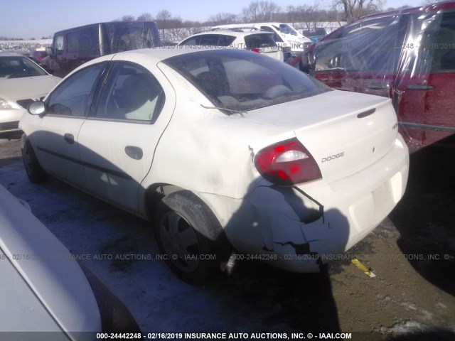 1B3ES26C35D112256 - 2005 DODGE NEON SE WHITE photo 3