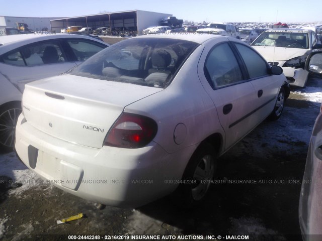 1B3ES26C35D112256 - 2005 DODGE NEON SE WHITE photo 4