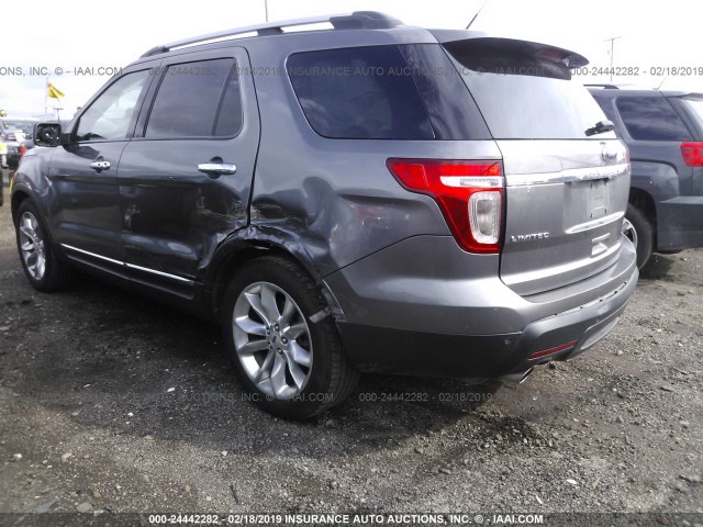 1FMHK7F82CGA46875 - 2012 FORD EXPLORER LIMITED GRAY photo 3