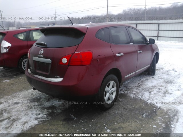 JN8AS5MV5CW382632 - 2012 NISSAN ROGUE S/SV RED photo 4