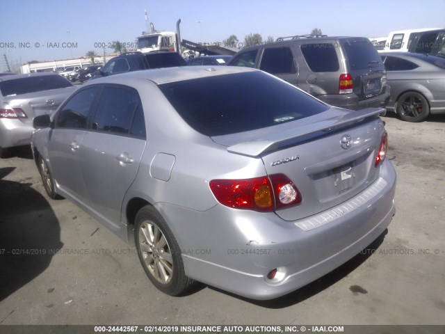 1NXBU40E19Z152760 - 2009 TOYOTA COROLLA S/LE/XLE BLACK photo 3