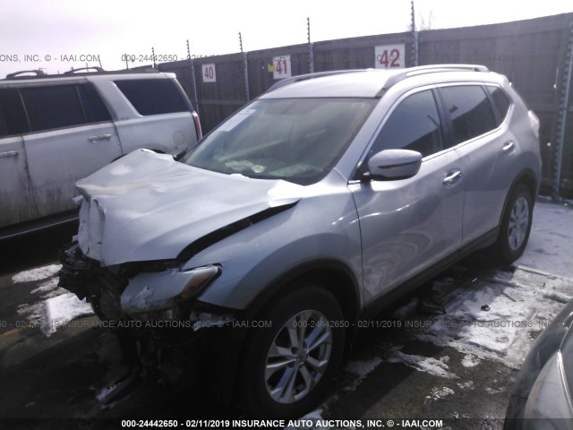 5N1AT2MM2GC864833 - 2016 NISSAN ROGUE S/SL/SV SILVER photo 2