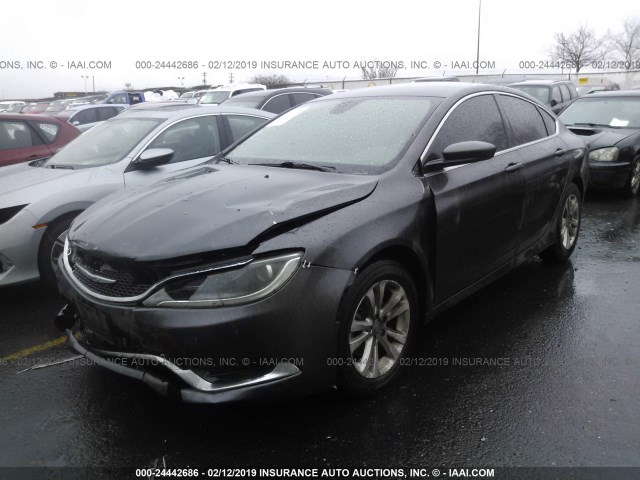 1C3CCCAB7FN665757 - 2015 CHRYSLER 200 LIMITED GRAY photo 2