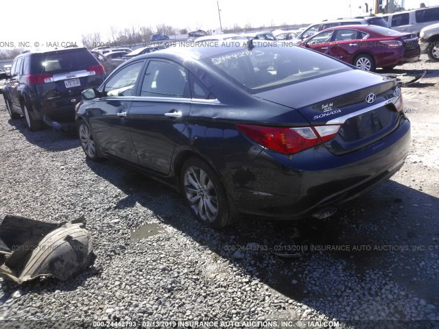 5NPEC4AB0BH318114 - 2011 HYUNDAI SONATA SE/LIMITED Dark Blue photo 3