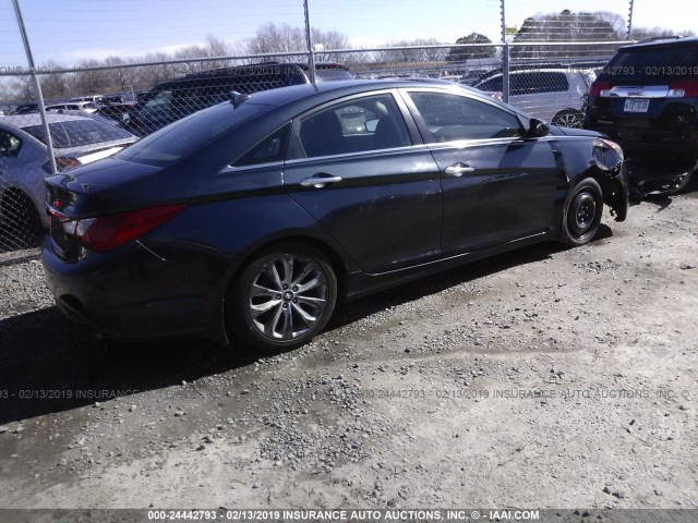 5NPEC4AB0BH318114 - 2011 HYUNDAI SONATA SE/LIMITED Dark Blue photo 4