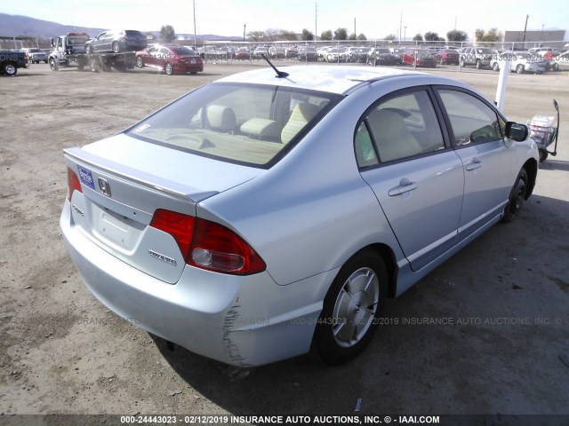 JHMFA36287S026411 - 2007 HONDA CIVIC HYBRID BLUE photo 6