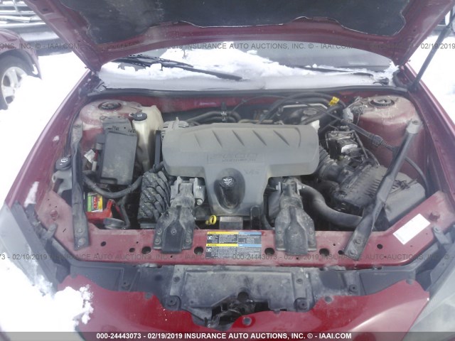 2G2WP552581186443 - 2008 PONTIAC GRAND PRIX RED photo 10