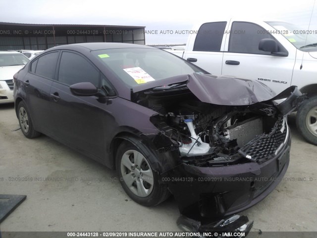 3KPFK4A70JE187451 - 2018 KIA FORTE LX 栗色 照片 1