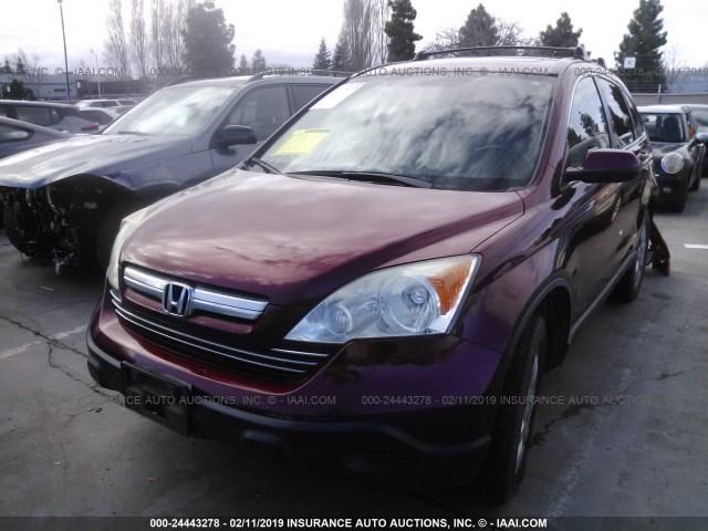 JHLRE48709C016876 - 2009 HONDA CR-V EXL BURGUNDY photo 2